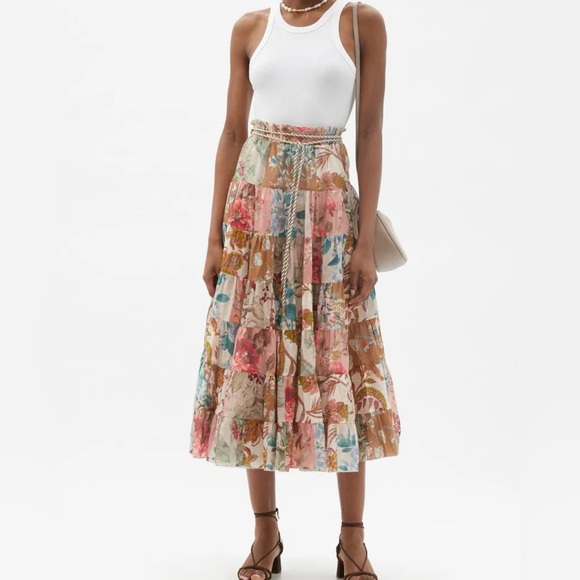 Zimmerman Cassia Floral Patchwork Maxi Skirt NWOT - Picture 16 of 17